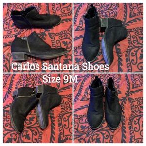 Black Carlos Santana Ankle Boots Size 9M
